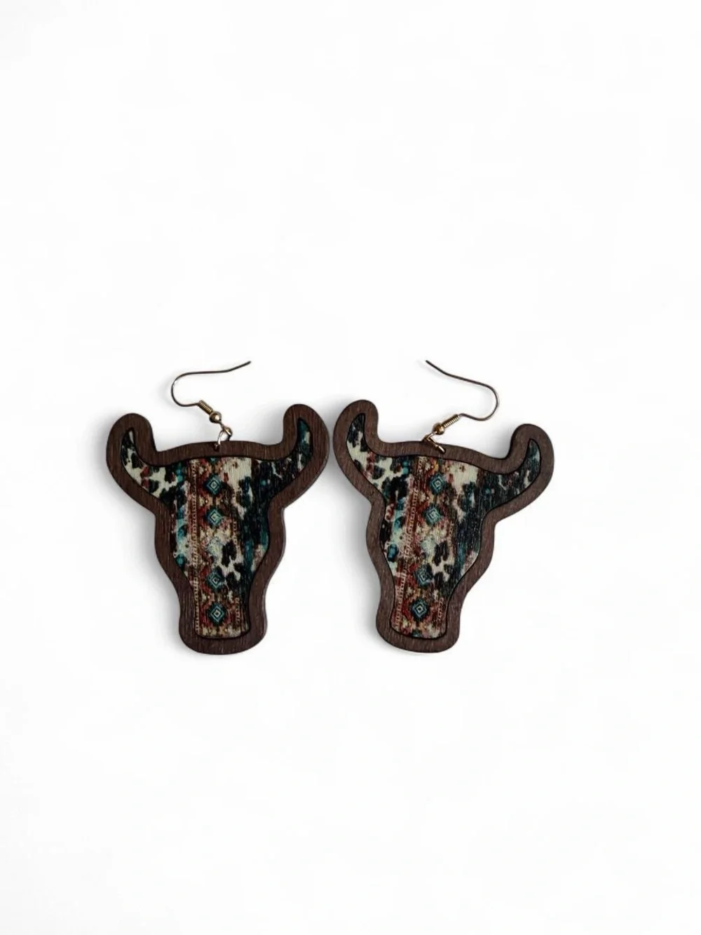 Southwestern Longhorn Earrings Turquoise/Boho